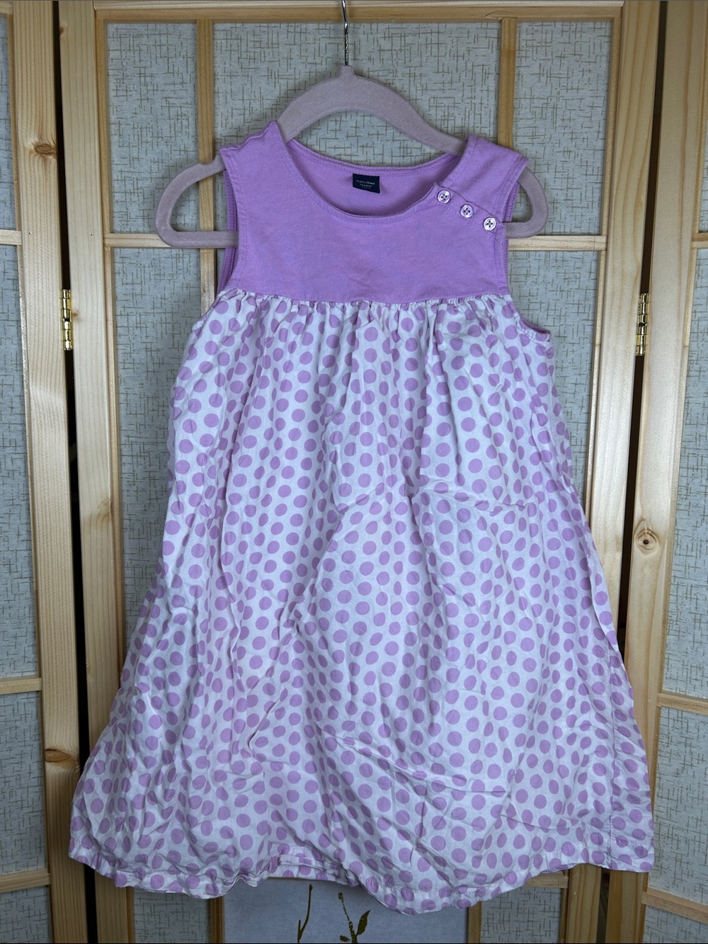 GAP Lavender and White Polka Dot Sleeveless Dress